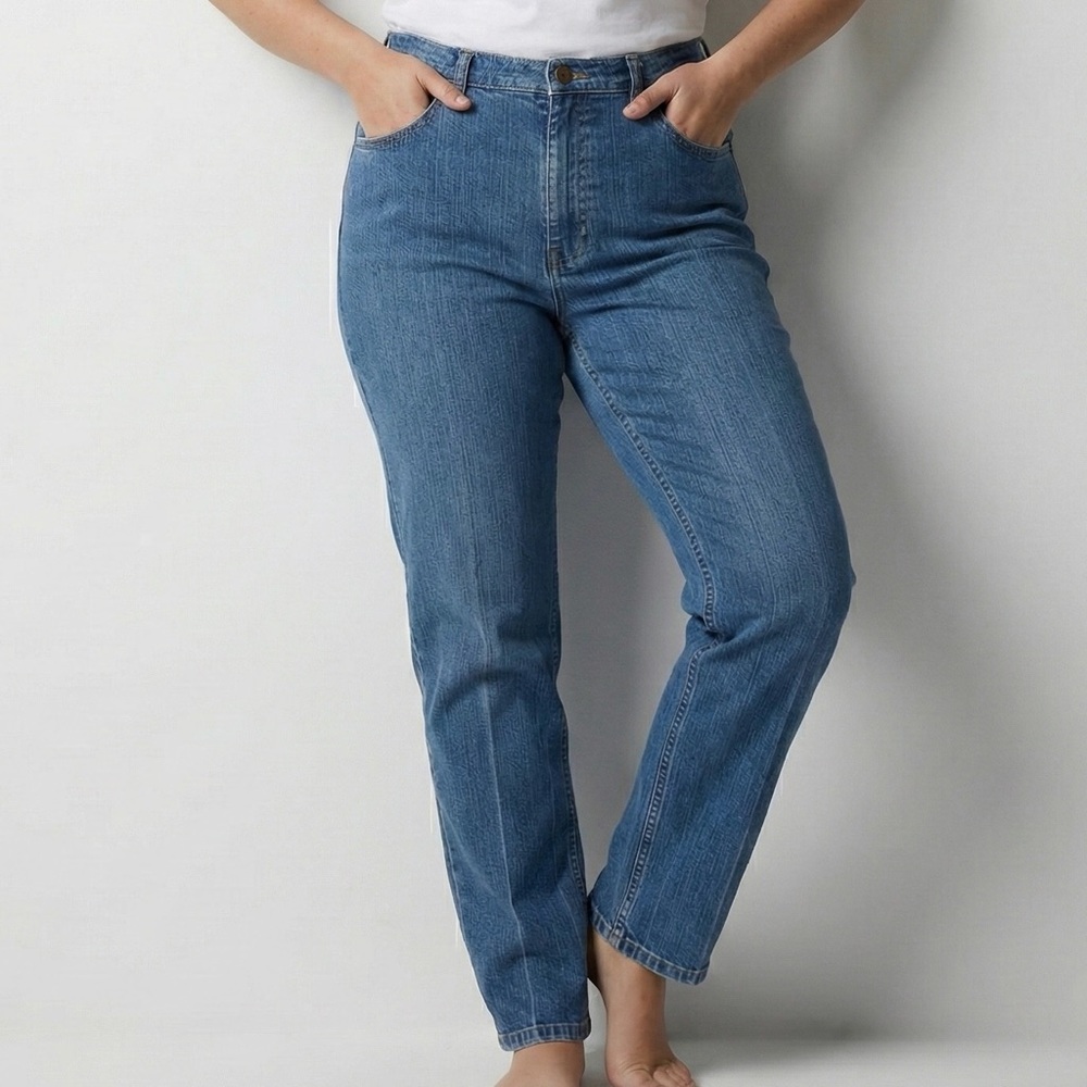 Vintage Riders by Lee High-Waisted Mom Jeans Thrashed Distressed Grunge Sz 12 M